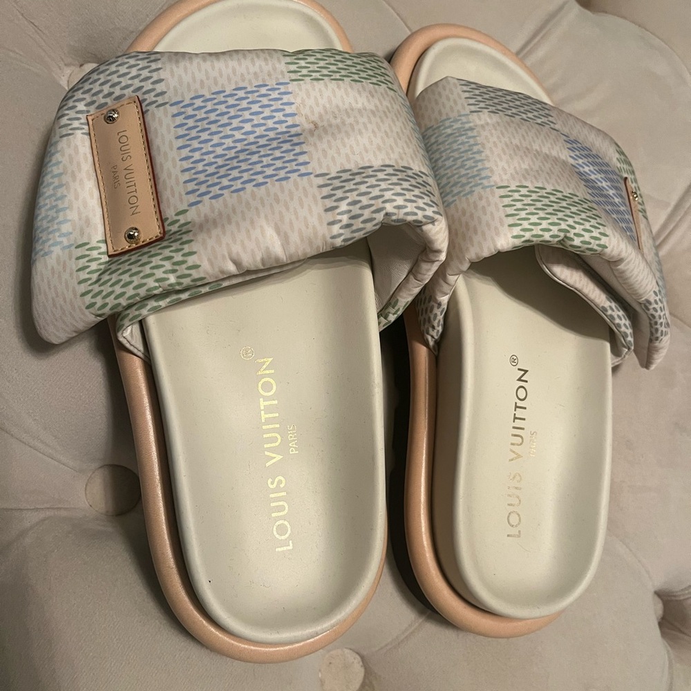 Louis Vuitton Pastel Checkered Slides
